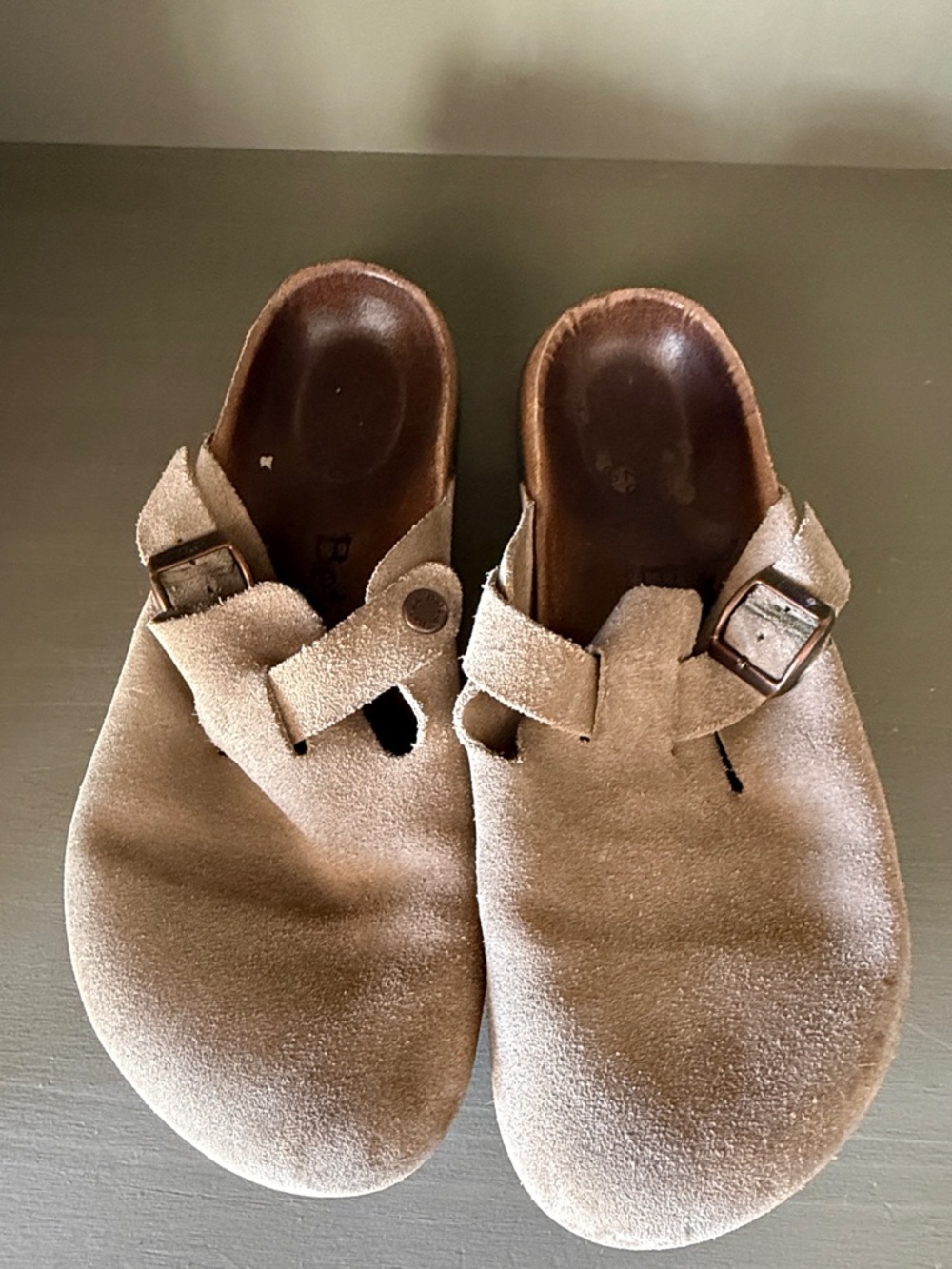 Betula Suede Clog Mule in Taupe